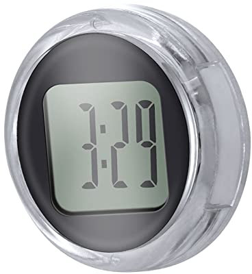 F Fityle Digitaluhr Mini Wasserdicht für Motorrad, Digital Uhr Stick-On, Elektronische Uhr Zum Aufkleben, Motorrad Lenkeruhr Zeitanzeige für Fahrrad Motorrad SUV Verschiedene Modelle, Schwarz