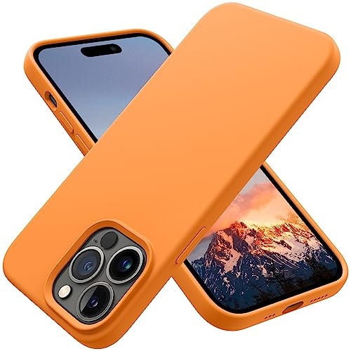 OTOFLY Compatible with iphone 14 Pro Case, Silicone Shockproof Slim Thin Phone Case for iPhone 14 Pro 6.1 inch (Orange)