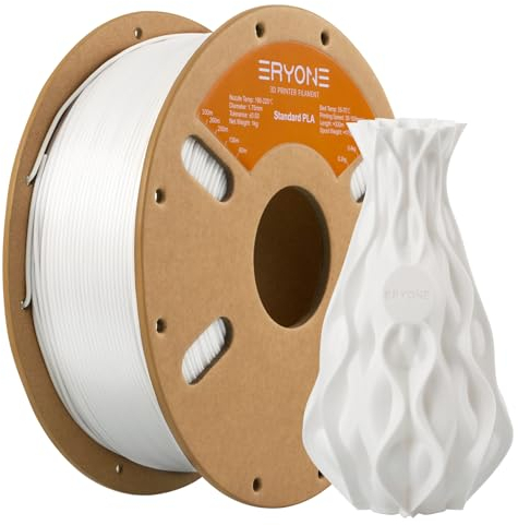 ERYONE PLA Filament 1.75 mm, 3D Drucker Filament PLA, Maßgenauigkeit +/- 0,03 mm 1 kg/Spule, Milchig Weiß