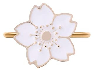 Serviettenringe 12 Stück Bunte Emaille Floral Tropfende Ölserviette Um Tischserviette Gewickelt Knopf Weiß