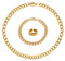DGUSO Goldkette Herren,Hochwertige Goldkette aus Edelstahl Kette Herren Gold Herren Halskette Klassische Panzerkette, Cuban Link Chain Gold 55cm | 4mm, mit Gold Armband Herren Goldring für Herren