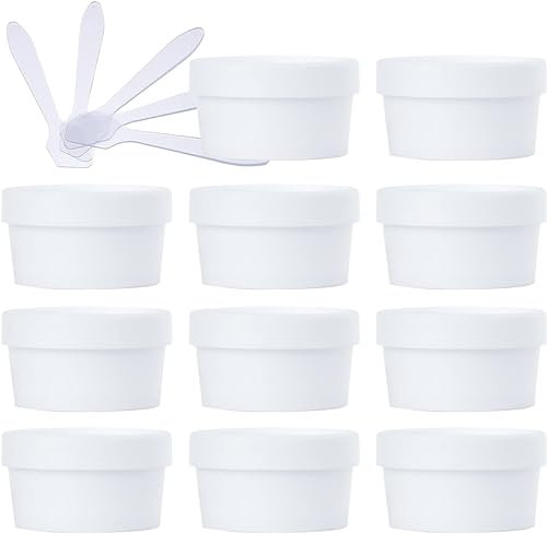 Plastic cosmetic jars,empty jars,20 PC 100ml Pink Mask Mixing Bowl Empty 100g Plastic Storage Jars with Inner Liner for Storage Body Hand Face Cream Lotion Gel 5X Spatula (Color : Roze, S (Color :