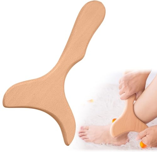 Masajeador de Madera para Maderoterapia y Drenaje Linfático, Gua Sha Board para Manos y Body - Herramienta de Masaje