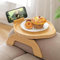 Bamboo Rotating Sofa Tray Table – Non-Slip Foldable Armrest Tray for Couches, Sofas & Chairs – Strong Grip | Drinks, Snacks & Remotes | Natural Wood, No Assembly, for Home & Office