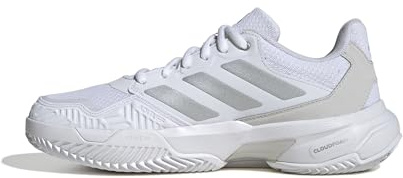 adidas Damen CourtJam Control 3 Womens Clay Tennis Shoes, Cloud White/Silver Metallic/Grey One, 43 1/3 EU
