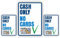 Cash only No Cards Kassenaufkleber Set 3 Stück