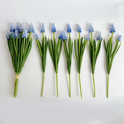 TVIVID Petit bouquet de fleurs artificielles en gélatine, jacinthes de raisin, belle jacinthe violette, bouquet de mariage, arrangement floral