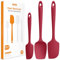 U-Taste Silicone Spatula Set of 3: 315 ℃ High Heat-Resistant Rubber Bowl Scraper, Seamless Food Grade Flexible Kitchen Utensils for Cooking Baking Mixing & for Nonstick Cookware (Red)