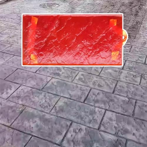 Moldes Hormigon Impreso Sello de Hormigón Pizarra Texturizado Plantilla de Piel, Vintage Rectangular de Piedra de Ladrillo Patrón de Estampado de Hormigón Almohadillas, Piso de La Pared Huella Adoquin