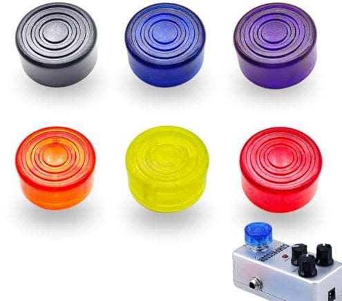6 Stück Gitarre Effektpedal Fußschalter Topper Bunt Stücke Fußschalter Topper, Gitarre Effekt Pedal Fuß Nagel Kappe Verstärker Fuß Schalter
