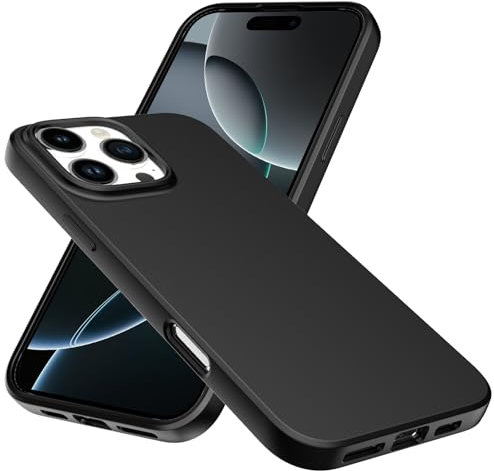 WFTE Case Compatible with iPhone 16 Pro 6.3 Phone Case Soft TPU Ultra-Slim Stylish Protective Cover for iPhone 16 Pro 6.3 [Drop Protection, Non-slip] - Matte Black