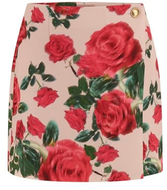 GUESS Gonna a portafoglio Eco Raissa, da donna, Stampa Rose Sfocate Rosa, M