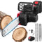 2000W Electric Chainsaw,21V Cordless Chainsaws,12 Inch Electric Chainsaw Cordless with 2 Chains,3000Amh Battery,Battery Chainsaws for Cutting Trees and Wood