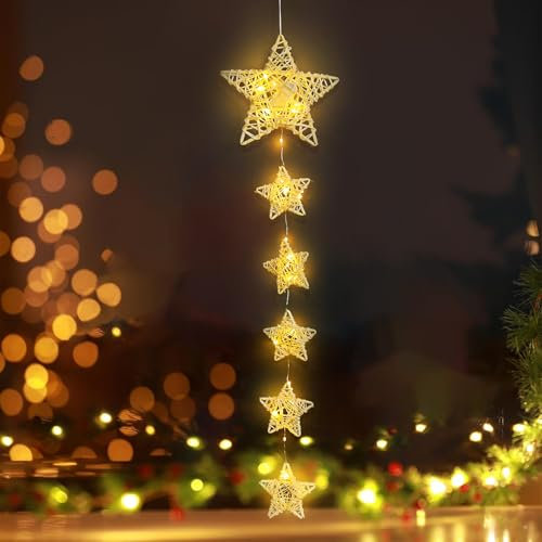 Weihnachtsbeleuchtung Fenster,Led Weihnachtsstern Beleuchtung,Led Fensterdeko Weihnachten,Fensterdeko Weihnachten Beleuchtet,Lichterkette Innen,Weihnachtsdeko,für Weihnachten Deko,Balkon,Party