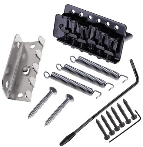 DIAO79NI Ponte tremolo vintage a 6 viti da 52,5 mm per chitarre elettriche Fender Squier Strat Stratocaster (nero)