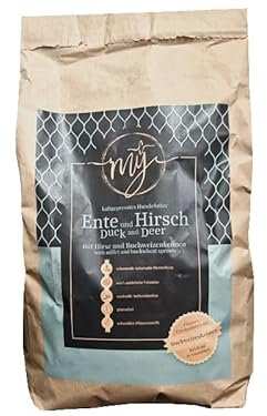 My Trockenfutter Ente und Hirsch mit Hirse und Buchweizenkeimen 10kg mÿ kaltgepresst für Hunde ohne künstliche Zusatzstoffe I Hundefutter