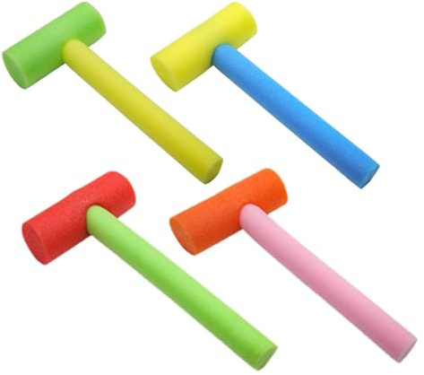 Opdestn Marteau de Jouet, marteaux - équipement de Percussion en Mousse sûre 4 pièces Jeu interactif pour la Salle de Jeux intérieure à Moteur Fin