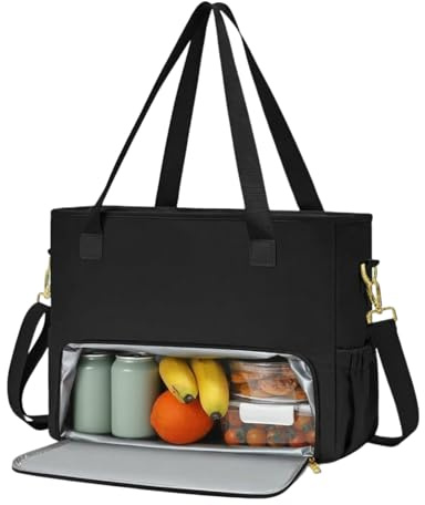 Bolso bandolera para portátil con compartimento para almuerzo, convertible y ligero, para ordenador, bolso de trabajo, bolso de mensajero grande, para viajes, oficina, camping, viaje de negocios, para