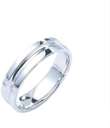 Wycian Bandringe Silber Eheringe Weissgold 14 Karat Polieren Größe 53 (16.9) Massiv, Nicht Plattiert Beliebt für Damen Jubiläum Schmuck