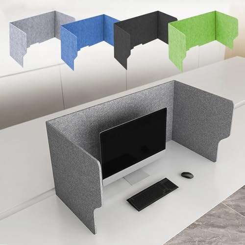 Schallschutz Schreibtisch Trennwand 60 80 100cm, Faltbarer Büro-Organizer Akustikplatte, Reduzieren Sie Lärm Und Visuelle Ablenkungen, Lern Schalldämmender Sichtschutz Freistehend(Greys,100cm)