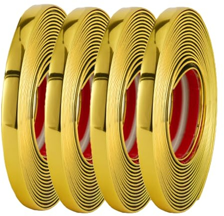 Ruban chromé pour moulures automobiles, or brillant d'équilibre auto-adhésif de bâti de voiture de 65.6ft largeur de 6mm à 50mm(50mm(1.96Inch))