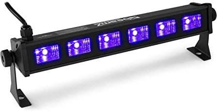 BeamZ BUV63 Schwarzlicht Lampe, hochwertiger UV Strahler, Schwarzlicht Röhre cm mit 6 x 3 Watt LEDs, UV Lampe, Blacklight LED Strahler