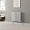 DuraTherm® 600 x 600mm White Horizontal Designer Radiator Single Column Oval Tube Modern Central Heating Panel Bathroom Radiators
