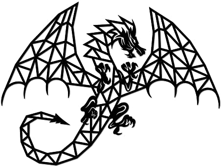 EWA Eco-Wood-Art Dragon Drachen Holzpuzzles Design-Polygonales Drachenpuzzle-Souvenir, Geschenk, Küche, Wohnkultur, Interieur, Schwarz