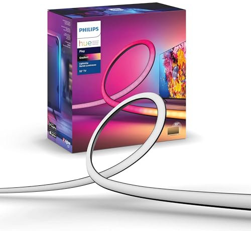 Philips Hue Gradient LightStrip 55 (Sync with TV, Music and Gaming), Hue Hub & Hue Sync Box Required