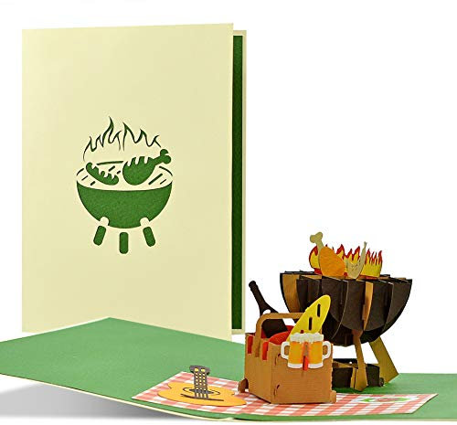 Diese-Klappkarten Grill Gutschein I Einladung zum Grillen, Gartenparty, Grillparty, Grillfest, Sommerfest, | Gutschein BBQ Geschenke für Männer | Vatertagsgeschenk, H32