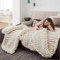 LegendTech Grobstrick Decke Strickdecke, Handgestrickter, superweicher, riesiger Garnüberwurf, Decke aus Merinowolle, für neutrale Couch-Sofabank auf dem Bauernhof