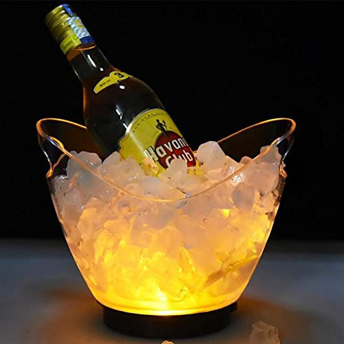 Uziqueif Seau a Champagne, Seau à Glace LED, pour Champagne, vin, Boissons, bière - pour Bar - 2L,Multi Colored