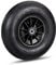 Relaxdays Wheelbarrow Tyre, 4.00-6, Plastic Rim, Pneumatic, 3 Adaptors, Replacement Spare Wheel, Black-Black