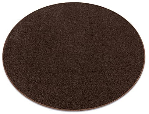 rugsx Einfarbiger Teppich Eton für Zimmer, Wohnzimmer, Schlafzimmer, Teppichboden Auslegware, Braun Verschiedene Größen, Kreis 100 cm