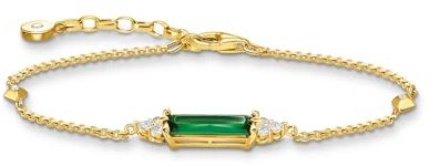 THOMAS SABO Armband grüner Stein gold 925 Sterlingsilber, 750 Gelbgold Vergoldung
