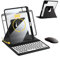 AnMengXinLing Rotating Keyboard Case for iPad 9th /8th /7th Gen 10.2 Inch, Vertical Case for iPad 9/iPad 8/iPad 7 with Detachable Keyboard Mouse,Clear Cover with Pencil Holder, Black