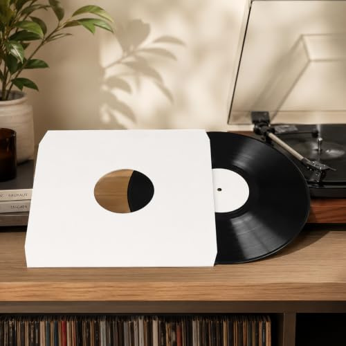 Vision Media® 12 White Paper Inner Record, Vinyl, LP Sleeves x 10