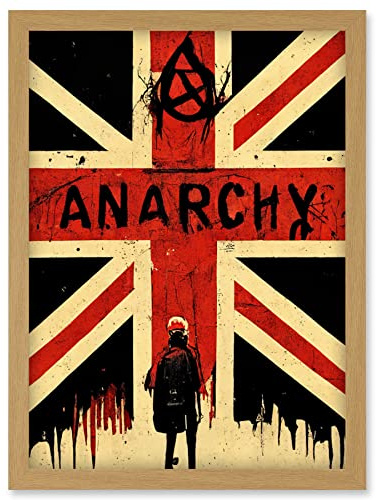Doppelganger33 LTD Civil Unrest Punk Rioting UK Houses Parliament Riot Artwork Framed Wall Art Print A4