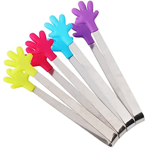 YSTrillion Edelstahl Eiszange Set 4 Stück kleine Eiszange Zuckerzange,Multifunktionale Mini-Greifzange für Nahrungsmittel für Kaffee,Küche,Bar,Party