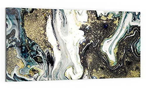 DEQORI Glas-Magnettafel | 100x50 cm groß | Motiv Flüssiger Marmoreffekt | Memo-Board aus Glas | Magnetboard inkl. Magnete, Stift & Tuch für Küche & Büro | Tafel magnetisch & beschreibbar