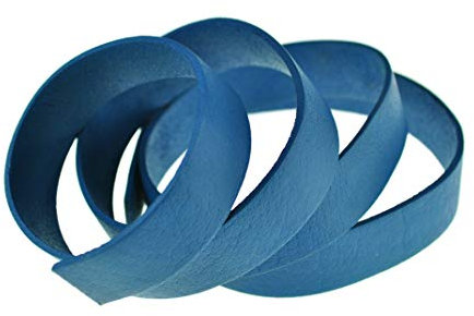 esnado Cordon de Cuir Plat, Sangle en Cuir Plate, 1 mètre, Largeur/Couleur au Choix (Largeur : 30 mm, Bleu) | Cuir véritable | Tannage végétal | Bijoux, Artisanat, décoration