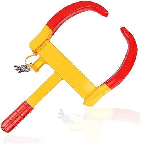 HACSYP Candado de Rueda Extensible, candados de Rueda for Coches, Clip de Rueda de Coche, antirrobo for Coche, Caravana, Remolque, Furgoneta, Nueve Agujeros Ajustables con Llaves