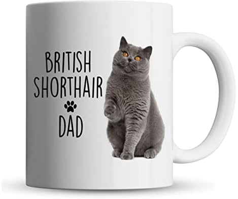 Inky Penguin - British Shorthair Cat Dad - Pet Gift Mug, Ceramic, 11fl. oz.