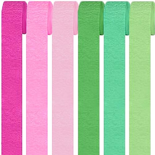 6 Rollen Bunt Krepppapier,Regenbogen kreppbänder Hintergrund Luftschlangen Papier Rainbow Crepe Paper Bastelkrepp für Party Dekoration und Handarbeiten Papierkunst 6 Farben (Set 5)