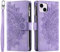 VEEMOS Handyhülle für iPhone 14 Plus hülle Klappbar Blumen Handytasche Schutzhülle Klapphülle mit Kartenfach Handy Tasche Book Cover Flip Case Ständer - Lila
