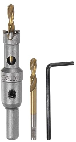 QUARKZMAN Metall Loch Säge Hartmetall Fräser 13mm / 0.51 Durchm. für Edelstahl Metall Aluminum Legierung Kupfer Messing Plastik mit Extra Mitte Bit