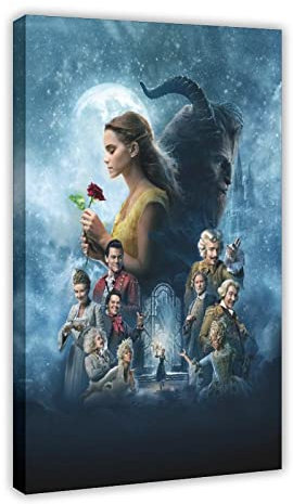 NEDOES Poster von Die Schöne und das Biest Leinwand Poster Schlafzimmer Dekor Sport Landschaft Büro Zimmer Dekor Geschenk Rahmenstil 30 x 45 cm