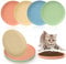 4 Pcs Cat Food Dish Shallow Cat Wet Food Flat Cat Bowls Whisker Fatigue Free Cat Food Bowls Cat Dishes for Food and Water Wide Cat Plate for Kittens and Short Legged Cat (Color B,Round)