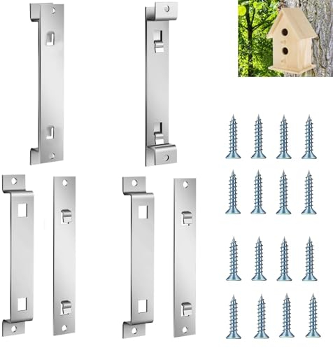 KeaJuidy 2 Sets Vogelhaus Aufhänger Halterung Verzinkter Stahl Vogelhaus Montagehalterung für Sicherung von Vogelhäuschen Nistkästen Futterhäuschen
