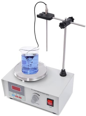 HotcoS Placa calefactora con agitador magnético, agitador Digital con Placa calefactora, agitador magnético con Pantalla Digital LED para agitar en investigación científica Placa calefactora